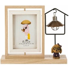 Коллаж для фото 3,5*5 из МДФ с декоративной фигуркой №1 (YM1957) Todi