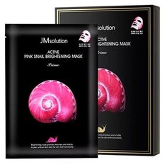 JMSOLUTION Ультратонкая маска с муцином улитки. Active pink snail brightening mask prime, 30 мл.