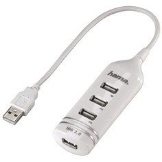 Hama USB Hub H-39788 4xUSB, White