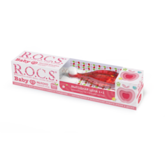 Набор R.O.C.S. Baby: Зубная паста Аромат Яблока, 45 мл + зубная щетка (0-3 лет)