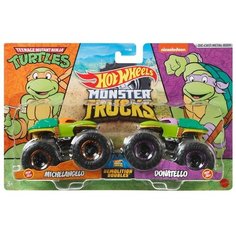 Машинка Набор машинок Hot Wheels Монстр-трак Взаимное уничтожение 2 шт FYJ64 Michelangelo & Donatello Mattel