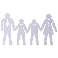 Вешалка "Семья" (8 крючков) белая Металлист