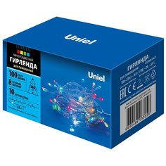 Гирлянда Uniel нить UL-00007199 (1000 см), 100 ламп, разноцветный/прозрачный провод