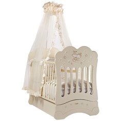 Кроватка Feretti Etoile FMS (качалка), продольный маятник слоновая кость