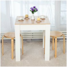 Стол обеденный Нераскладной Мальта Дуб сонома/Белый, 67х67х76 см Letta