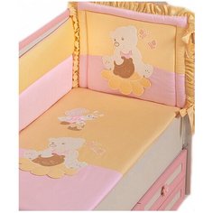 Комплект в кроватку для новорожденного Селена Пасечник 7 пр. С-64 розовый Iv Selena