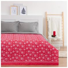Покрывало Экономь и Я Снежинки, 210 х 240 см, красный