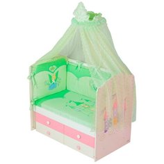 Комплект в кроватку для новорожденного Селена Принцесса 7 пр. С-83 салатовый Iv Selena