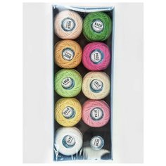 Пряжа Ирис ассорти 10шт*10г, 82 м, Гамма, №19 Gamma