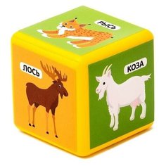 Набор цветных кубиков «Животные», 6 штук, 6 х 6 см Solomon