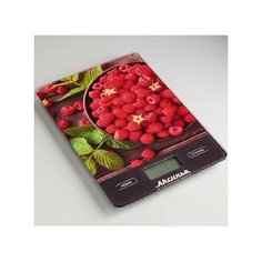 Весы аксинья КС-6502 "Сочная малина" 5 кг, стекло 1234966