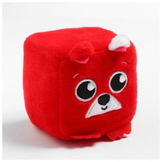 Крошка Я Развивающая игрушка, мягкий кубик «Собачка», с погремушкой, в сумочке