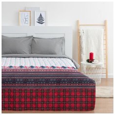 Покрывало Экономь и Я Скандинавия, 200 х 210 см, белый/красный/синий