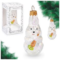 Елочное украшение Карнавал-Премьер "Зайчик", прозрачная серия, в подарочной упаковке, 9 см (ФУ-108/П)