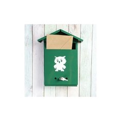 Почтовый ящик с замком-щеколдой в виде домика, зеленый, 36 х 28 х 5 см Homsu