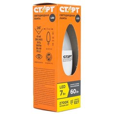 Лампа светодиодная Старт LED, серия "ЭКО" 7W30, тип С "свеча", Е27, 2700к, теплый свет, 15000ч Start