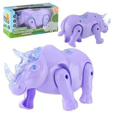 Интерактивная игрушка Oubaoloon Носорог, свет, звук, движение, в коробке (880-5)
