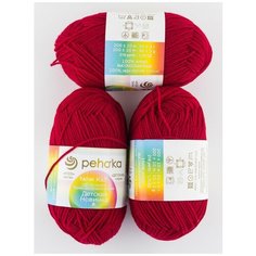 Пряжа "Детская новинка" (3 мотка), 50г., 200м, пехорка, 363-Св.вишня