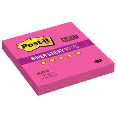 Post-it Блок-кубик Super Sticky, 76x76 мм, 90 штук (654) розовый неоновый