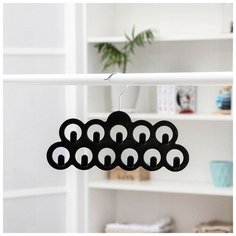 Вешалка для ремней и галстуков, 11 крючков, черный, 30,5 x 20,5 см Вселенная Порядка