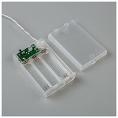 Гирлянда "Нить" 2 м , IP20, прозрачная нить, 20 LED, свечение белое, 2 режима, 3 х AA Luazon Lighting