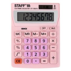 Калькулятор настольный Staff STF-1808-PK (8-разрядный) розовый, 2шт. (250468)
