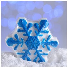 Мой выбор Бурлящая соль для ванны «Снежинка», синяя, с маслом мандарина, 100 г