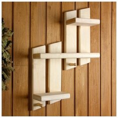 Добропаровъ Полка "Ступенька" 2 крючка 10 × 46 × 64см, липа "Добропаровъ"