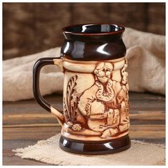Керамика ручной работы Кружка для пива "Три казака", 0,7 л