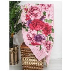 Доляна Полотенце "Счастье" 60х146 см, 100% хлопок 160гр/м2