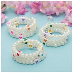 Выбражулька Браслет-пружинка детский "Выбражулька" сердечки в кубике, цвет микс