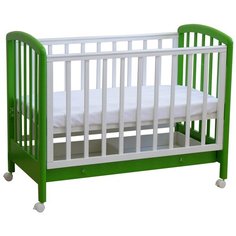 Кроватка Фея 600 (качалка) белый / лайм