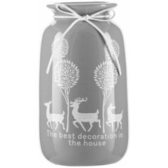 Ваза для цветов "Олени" 12*21,7см, керамика, серая (YM1491) Todi