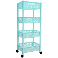 Этажерка четырехсекционная прямоугольная Prima бирюза Bran Q