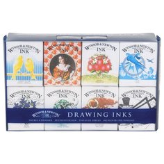 Winsor & Newton Набор туши художественной Генри (1090093), 14 мл, 8 цв.