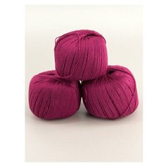 Пряжа Пехорка Успешная, 100 % хлопок, 50 г, 220 м, 3 шт., 07 бордо