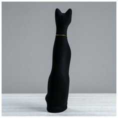 Копилка "Кот", покрытие флок, чёрная, 51 см Керамика ручной работы