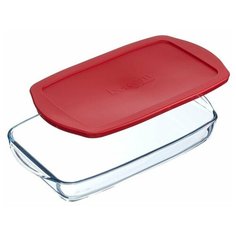 Форма для выпечки жаропрочная стеклянная прямоугольная с крышкой 3,8 литра Borcam 59124 лоток прямоугольный 40х25х6 см коробка