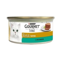 Gourmet Консервы Кусочки в паштете Gourmet Gold с кроликом по-французски для кошек- 12254211/12318154/12439975, 0,085 кг (10 шт)