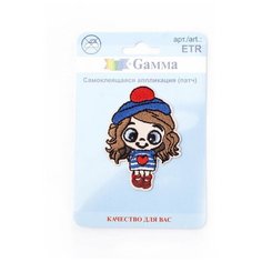 Заплатка (патч) №2, 1 шт., 4 х 5.5 см, ETR, Гамма, 01-216 Девочка Gamma