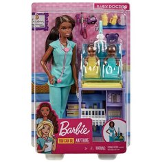 Набор игровой Barbie Кем быть? Профессии Детский доктор врач Педиатр мулатка GKH24