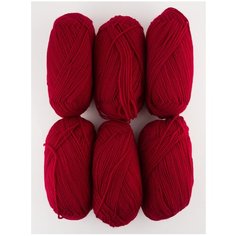 Пряжа Пехорка Детская новинка, 100 % акрил, 50 г, 200 м, 6 шт., 363 светлая вишня