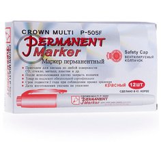 CROWN набор маркеров Multi Marker Super Slim, красный, 12 шт. (P-505F)