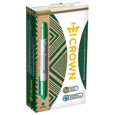 CROWN Маркер перманентный двухсторонний Multi Marker Twin 12 шт. (P-800W), зеленый