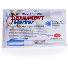 CROWN набор маркеров Multi Marker Super Slim, синий, 12 шт. (P-505F)