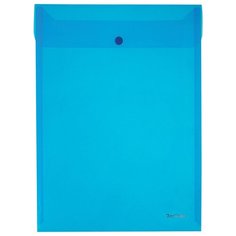 Папка-конверт на кнопке Berlingo, А4, 180мкм, вертикальная, синяя, 10 шт.
