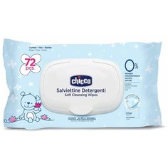 Влажные салфетки Chicco Очищающие, пластиковая крышка, 72 шт.