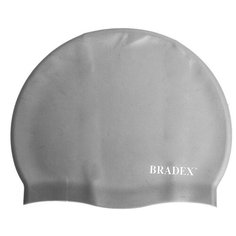 Шапочка для плавания силиконовая, серая Bradex
