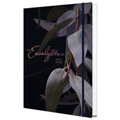 Записная книжка A5, 96л., 7БЦ Полином "Eucalyptus", 70г/м2, на резинке, ляссе, soft-touch, выб. лак