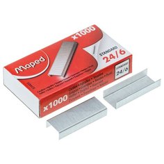 Скобы для степлера №24/6 Maped "Standard", оцинкованные, 36 упаковок на 1000 шт.
